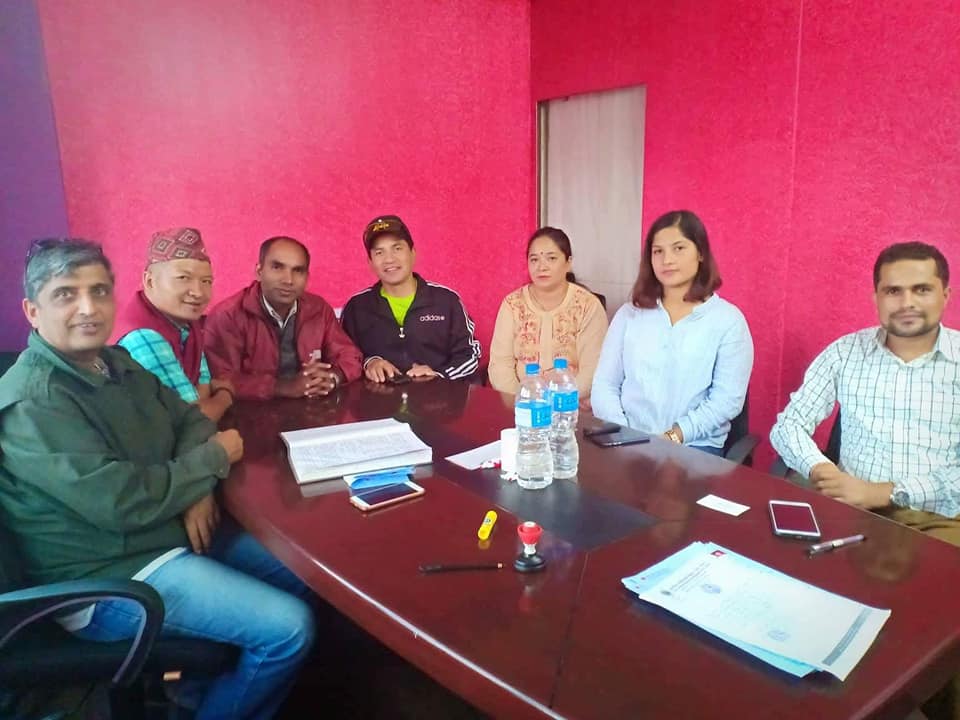 From left: Arjun Mani Guragain, Dinesh Tamang, Dr. Ramananda Pandit, Meena Shrestha, Sushmita Khanal, Rabin Pokhrel.